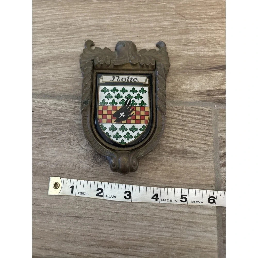 VINTAGE Solid Brass‎ Building Door Knocker Heavy Duty Nolte Hand Written